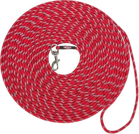 TRIXIE Puppy Lead XXS-XS 8 m Diameter 4 mm in Red - Training Lead for Young Dogs - for Puppies and Very Small Dogs - 19940