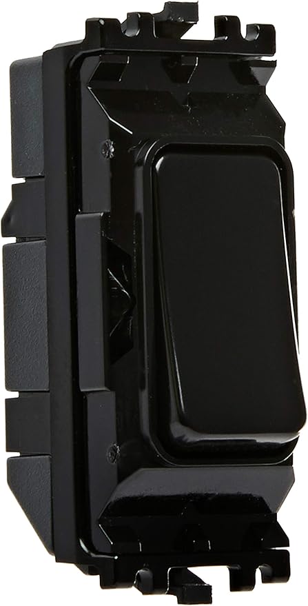 MK Electric Grid Plus 10 Amp 2 Way SP Black Switch Module