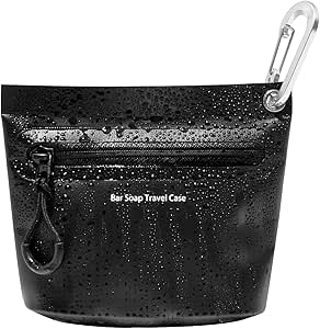 Travel Soap Container, Portable Soap Bag, Travel Bag, Waterproof and Leak Proof, Solutions for Travel with Bar Soap (Black)