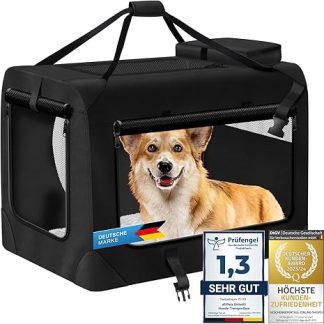 Dog Transport Box Animal Dog Box Transport Bag Foldable Dog Bag Pet Transport Breathable & Water-Repellent for Dogs and Cats (M - 62 x 42 x 42 cm)