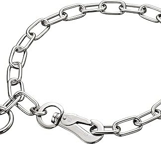 LuvMyDog Worldwide Stainless Steel Adjustable Short Link Fur Saver Dog Collar 3.0mm 50cm/19.5