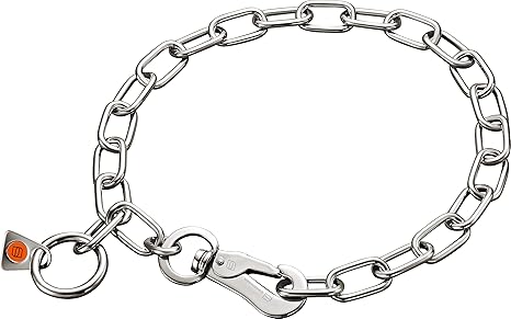 LuvMyDog Worldwide Stainless Steel Adjustable Short Link Fur Saver Dog Collar 3.0mm 50cm/19.5