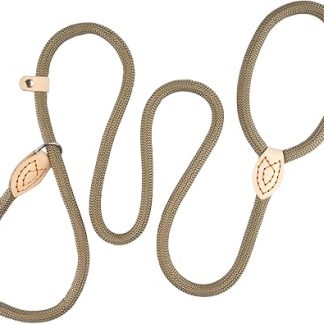 Slip Lead with Pull Stop, 150 cm Dog Lead with Collar, Adjustable Braided Dog Lead, Soft Training Lead for Small, Medium and Large Dogs