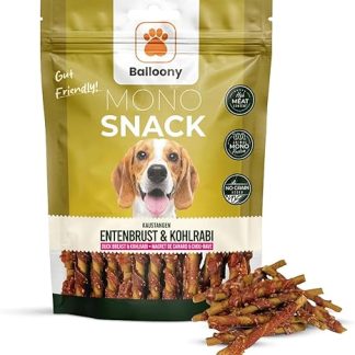 Balloony. Pet Monosnack Chew Sticks Duck Breast & Kohlrabi - Natural Dog Treats for Sensitive Dogs - Air-Dried Treats for Dogs (150 g)
