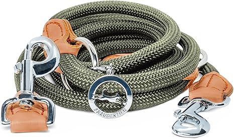 FREUDENTIER Dog Lead 3 m Adjustable - Shoulder Lead for Medium and Large Dogs (Forest Green)