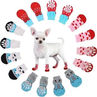 NO Dog Socks Non-Slip Socks for Cats Paw Protection Dog Cat Pet Indoor Non-Slip Socks Paw Protection and Traction Thanks to Silicone Gel for Dogs and Cats 4 Sets S