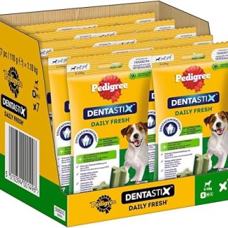 Pedigree Dog Snacks Dog Treats Dentastix Daily Fresh Dental Care 110 g, Pack of 10, (10 x 7 Sticks x 110 g)