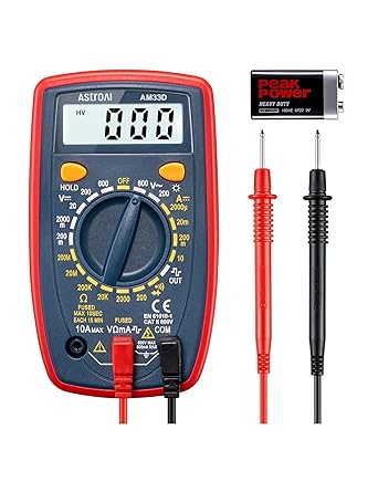 AstroAI Digital Multimeter with Ohm, Volt, Ampere, Voltage Tester, Measures AC/DC Voltage, DC Current, Resistance, Diode, Continuity Measuring Instrument with Backlight