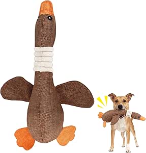 Hundespielzeug Unzerstörbar, Antistress Ente Hund, Plüsch Kauspielzeug für Hunde, Pfotenstern Enten Spielzeug Hund, Haustier Interaktives Spielzeug, Quietschspielzeug für Welpen und Kleine Hunde