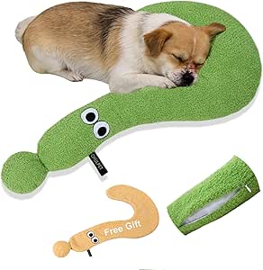 CHULPET Dog Cushion, Soothing Dog Pillow, Side Zip with Interchangeable Cushion Cover, Neck Support for Deep Sleep, Washable Pet Bed Pillow for Dogs and Cats (L)