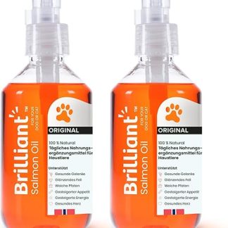 Hofseth BioCare BRILLIANT Norwegian Salmon Oil for Cats and Dogs Promotes Shiny Coats Improved Appetite Soft Paws Increase Energy Non-GMO 2 x 300 ml