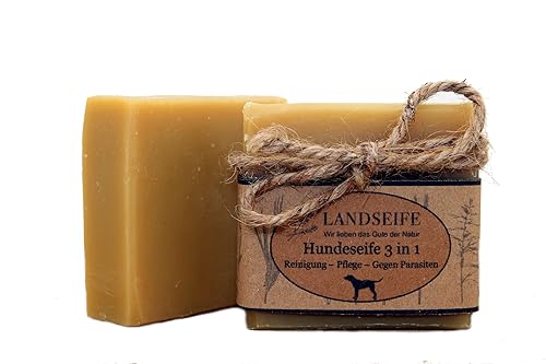 Landseife Organic Dog Soap 3-in-1 - Cleaning - Grooming - Against Parasites