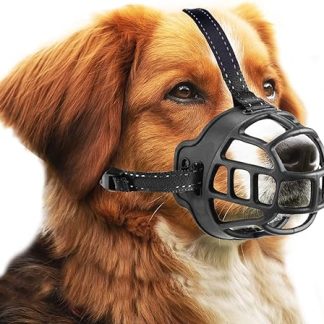 OHCOZZY Muzzle for Dogs, Silicone Basket Dog Muzzles for Small, Medium and Large Dogs with Adjustable Straps (Size 2, Black)