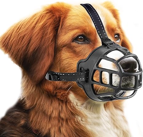 OHCOZZY Muzzle for Dogs, Silicone Basket Dog Muzzles for Small, Medium and Large Dogs with Adjustable Straps (Size 2, Black)