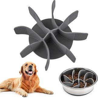 PETTOM Anti Sling Insert for Bowl, Anti Sling Bowl Dog Silicone, Slow Feeder Dog Bowl Insert, Anti Slinging Bowl Dogs Slow Feeding Bowl with Suction Cups Non-Slip