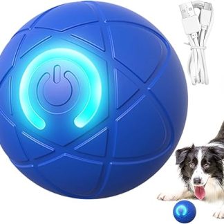 Interactive Dog Ball - Automatic Rolling Ball Dog Toy with LED Lights, Active Rolling Ball for Dogs, Durable and Wear-Resistant, USB Rechargeable, for Small/Medium/Large Dogs