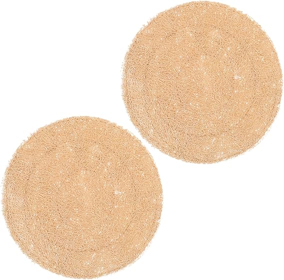 Cabilock Pack of 2 Soap Saving Pads Made of Natural Loofah Soap Holder with Non-Slip Structure Water Drainage Pad for Shower Bathroom Kitchen Durable Soap Protection