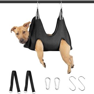 Dog Grooming Hammock Set for Dogs and Cats, Hammock Harness for Nail Trimming, Pet Grooming Hammock, Nail Cutting Aid, Ear/Eye Care Helper for Small and Large Pets (S)