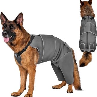OneTigris Dog Bodysuit After Surgery, Male Dog Bodysuit After Castration with Adjustable Straps, Soft Lick Protection Dogs for Male or Female Dogs, Body Dog for Small/Medium/Large Dog (XXL)