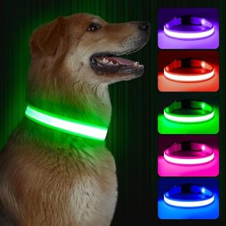 Kpuplol Light Collar Dog Collar Luminous Rechargeable Dog Collar Luminous LED Collar for Dogs Adjustable Size 3 Lighting Modes for Small Medium Large Dogs