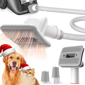 Afloia Vacuum Cleaner Brush Dog, Cat Hair Brush, Innovative Pet Grooming Set, with Extension Hose 1-1.5 Inch and Adapter