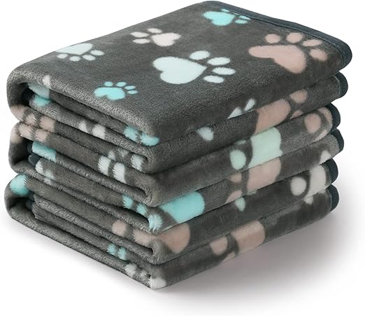 luciphia Dog Blanket, Cat Blanket, Washable, 1 x Pack of 3 Blankets for Small/Medium Dogs and Cats, Cuddly Blanket, Fluffy, Soft, Warm Fleece Pet Blanket for Travel, Sofa, 60 x 40 cm