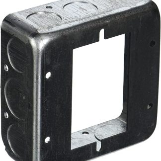 Hubbell-Raco 187 Drawn Square Box 1-1/2 Deep Extension for Changing Boxes with (8) 1/2 & (4) 3/4 Side Knockouts, 4