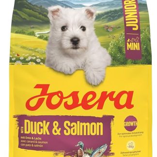 JOSERA Mini Junior Duck & Salmon (1 x 3 kg) | Premium Dry Food for Growing Dogs up to 10 kg from the 6th Week | Puppy Food for Optimal Development | Small Croquettes | Gluten Free | Pack of 1