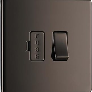 BG Electrical FBN50 13 A Screw less Flat Plate Switched Fused Connection Unit, 250 V, Black Nickel