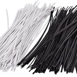 Sunmns 200 Piece Metallic Twist Cable Cord Wire Ties Reusable Fastening (6 Inch, Black and White)