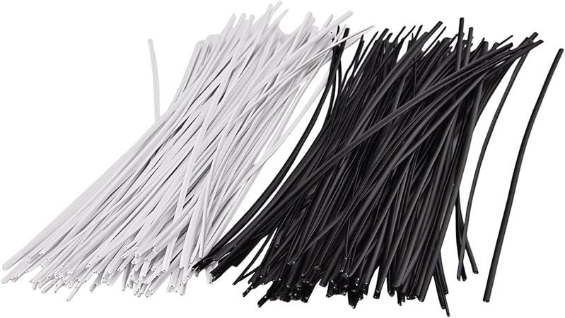 Sunmns 200 Piece Metallic Twist Cable Cord Wire Ties Reusable Fastening (6 Inch, Black and White)