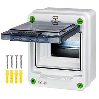 CHENGPI Surface-Mounted Fuse Box, Waterproof Distribution Box Surface-Mounted, 1 Row, 6 Modules Distribution Box, Surface-Mounted, Small Distribution Box Surface-Mounted with for