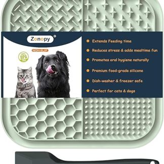 Zonopy Lick Mat for Dogs and Cats with Suction Cups Square Slow Feeding Lick Pat for Anxiety Relief and Boredom Dog Toys to Keep Them Busy, Pet Grooming