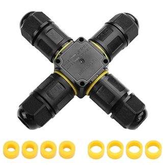 YACSEJAO 3 Pin IP68 Waterproof Cable Connector, 2/3/4 Way Click Outdoor Junction Box for M20 Cable 4-8mm or 6-11mm, Waterproof Underground Cable Junction Box (3 Pin & 4 Way)