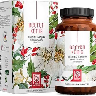 Vitamin C Complex 180 Capsules Natural Vitamin C High Dose from Acerola, Rosehip & Camu Camu - Natural, Vegetable, Vegan and No Additives - 6 Month Supply