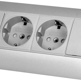 Trano Furniture Socket, Grey, 2x/3x Schuko + USB A + C, 230 V, 3680 W, IP20, Cable 0.6 m, Modern Built-in Power Strip, Variant: 2 x Schuko