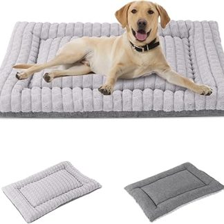 IEUUMLER FC014 Dog Bed Washable Dog Mat, Fluffy Soft and Warm Dog Blanket for On the Go, Cat Cushion for Large and Small Dogs or Cats (Grey, XS (45 x 33 cm)