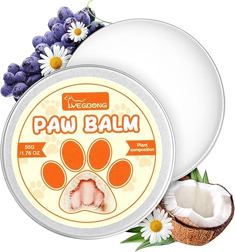 Aomig Paw Balm Dog Cat Paw Care with Natural Soothing Paw Protection Dog Nose Cream Care Cream Dog Paws Cracked Dry Itchy Sensitive Wound Healing Protection Autumn Winter (50 g)