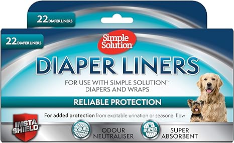 Simple Solution Disposable Dog Nappy Liners Ultra Absorption Pack of 22