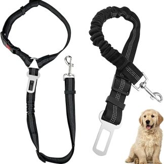 Diompirux Pack of 2 Premium Dog Seat Belts, Safety Harness Dog with Universal Buckle, Adjustable Dog Safety Harness, for All Small, Medium Dogs, Cats and All Car Types
