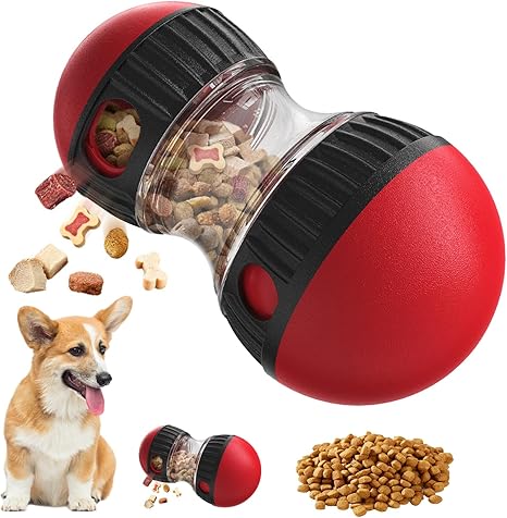 Bcuuozeeing Intelligence Toy for Dogs - Dog Toy Intelligence, Interactive Dog Toy, Food Ball for Dogs, Slow Feeder for Dogs, Treat Ball for Small and Medium Dogs, Red