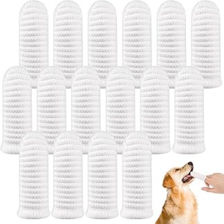 Ailvor Pack of 16 Dog Toothbrush, Finger Toothbrush, Dog, Dog Toothbrush, Fingerling, Reusable, Pet Finger Toothbrush for Dogs, Cats, Dental Care, Teeth Cleaning, Anti-Plaque Pet Toothbrush