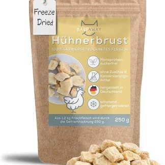 BARFAWAY Freeze-Dried Chicken Breast Fillet, Premium Muscle Meat, Healthy Dog Treats, Grain-Free, Sugar-Free, 100% Natural No Additives, Made in Germany, 250 g