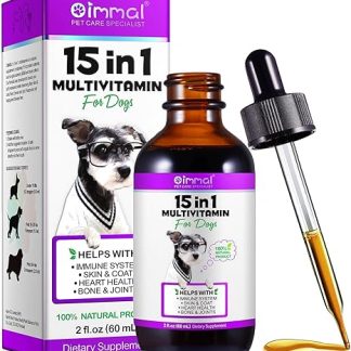 Dog Multivitamin, 15-in-1 Liquid Vitamin with Glucosamine & MSM for Joints, Fur & Immune System