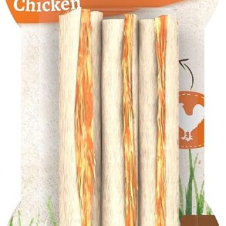 8-in-1 Delights Chicken, Healthy Chew Bone for Dogs, High-Quality Chicken Meat, Wrapped in Beef Skin, Various Options, Sticks (Pack of 3)