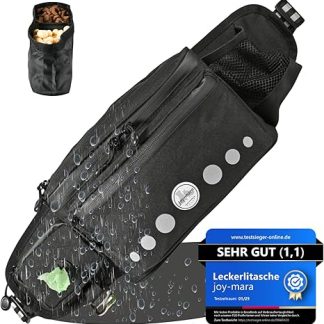 joy-mara Treat Bag for Dogs - Waterproof Dog Treat Bag & Bum Bag Dog Training, Dog Walking Bag with Bottle Holder, Food Bag Dog with Waste Bag Dispenser & Treat Bag