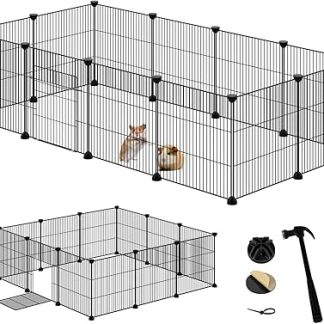 EUGAD WL001 Outdoor Enclosure Playpen Puppy Run Metal with Door Small Animals Rabbit Guinea Pig