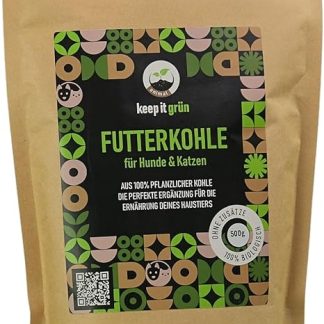 keep it grün Food Charcoal for Dogs (500 g) - No Additives | Perfect Grain for Food Addition | Can Bind Harmful and Toxic Substances | Purely Vegetable