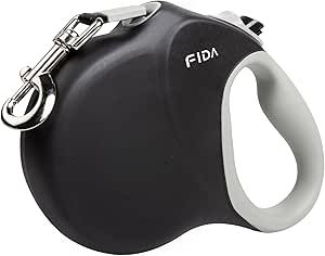 Fida 8 m / 26 ft Dog Lead, Knot-Free Roller Lead for Medium/Large Dogs, Robust Lead for Dogs up to 50 kg/110 lbs, 2025 Model, Black
