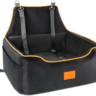 GL GLENSLAVE Dog Seat for Large/Medium Dogs, Dog Raiser Seat for Dogs Under 25 kg or 2 Small Dogs, Removable and Washable Dog Seat with Thick Cushions and Storage Bags (Black)